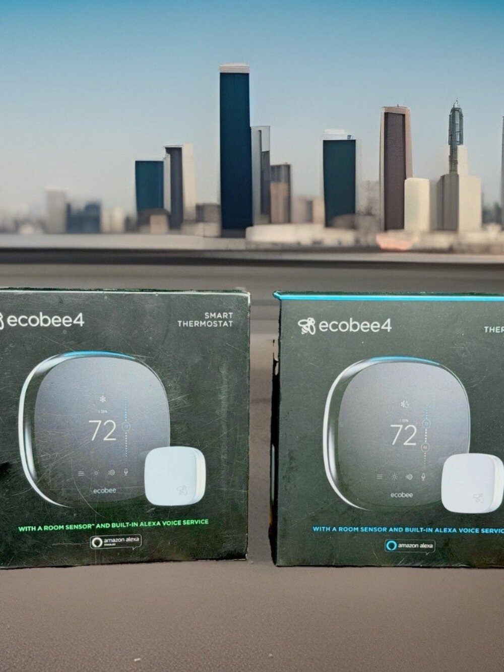 X2 Ecobee 4 Smart Thermostat with Built-in Alexa EB-STATE4-01 & Room Sensor